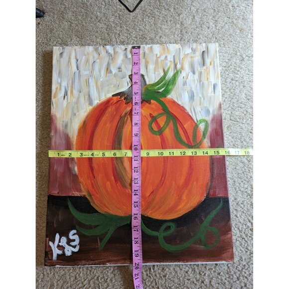 Handmade Pumpkin Canvas Painting - Picture 3 of 4
